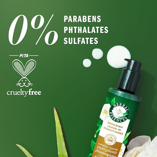 Herbal Essences Repairing Leave-in Conditioner, Certified Pure Plants, with Aloe and Camellia Flower Oil, 7.6 fl oz
