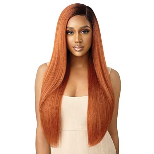 Outre Lace Front Wig Natural Yaki 30" (JET BLACK 1)