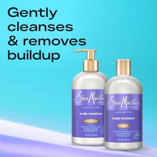 SheaMoisture Shampoo & Conditioner Set, Scalp Moisture with Aloe Butter & Vitamin B3 ? New Look, Same Intense Hydrating Hair Care, 13 Oz Ea
