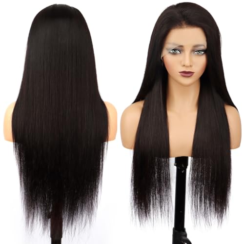 Holiden 200% Density 10 Inch Short Bob Wig Human Hair 13x4 HD Lace Front Wigs Straight Bob Lace Front Wigs Glueless (13x4 Black Straight Wig, 32 Inch)