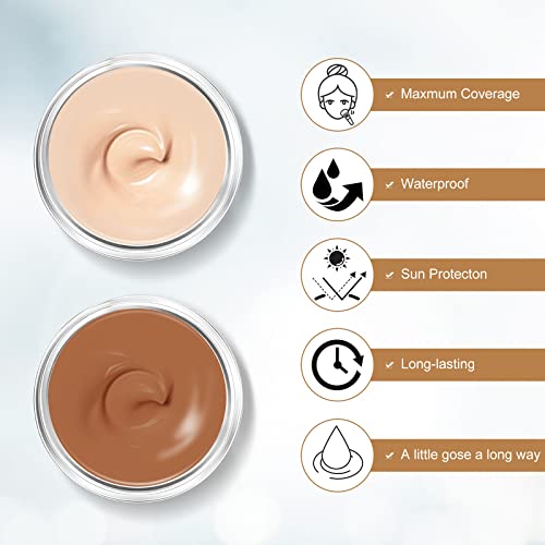 Tattoo Cover Up Makeup, 2 Colors Tattoo Cover Up Concealer, Suitable for Scars, Vitiligo, Spots, Waterproof and Sweatproof