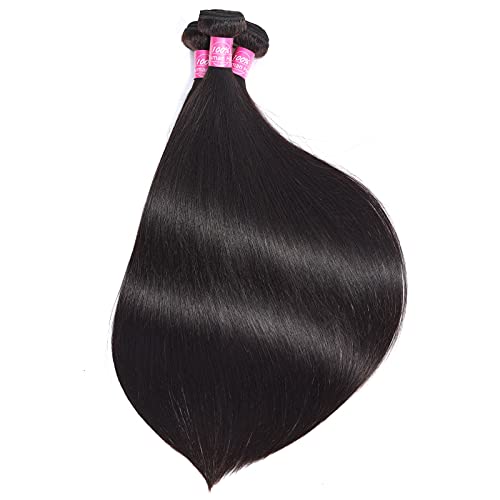 FQ Peruvian Straight Human Hair Bundles with Closure(20 22 24+16 Closure) Unprocessed Virgin Human Hair 3 Bundles with Closure 10A Straight Hair Wave Bundles with Lace Closure