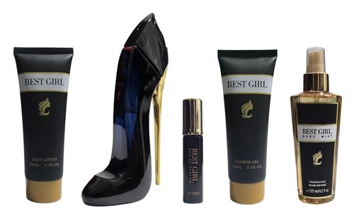 Viaan Krishna Best Girl (Perfume Gift Set for Women Eau de Parfum, 5 Piece Set with 2.7 fl oz Luxurious High Heel Perfume, Body Lotion, Body Mist, Shower Gel & Travel Size Bottle)
