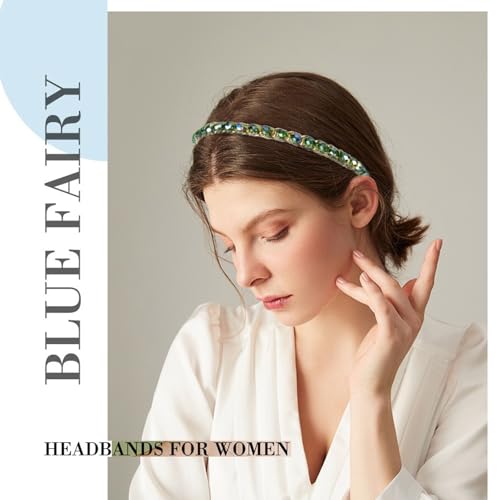 Headbands for Women Rhinestone Beaded Headband, Head Bands for Women's Hair Fashionable Handmade Crystal Beaded Elastic hairbands Lady Women Girls Hair Jewelry Accessories