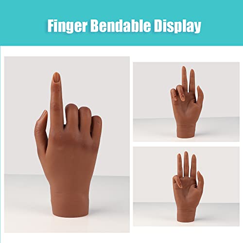 Silicone Practice Hand for Acrylic Nails,Fake Hands to Practice Fake Nails Mannequin Hand for Nails Practice and Nail Art