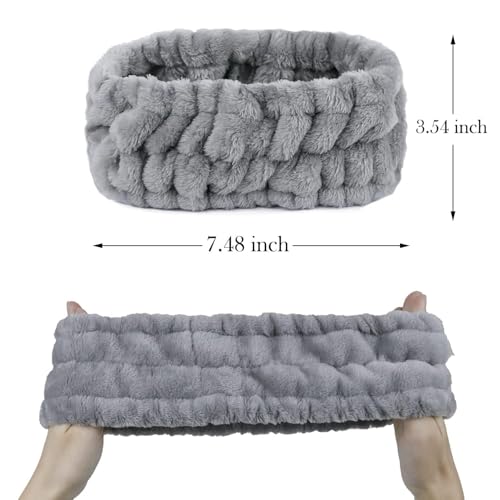 LAPOHI 3 Pack Modern Microfiber Facial Headbands for Washing Face, Makeup & Spa - Skincare & Towel Headbands for Women & Girls