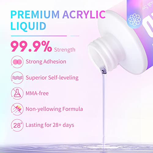 Saviland 4.06 oz Monomer Acrylic Nail Liquid ? 120ml Acrylic Liquid for Acrylic Powder Non-Yellowing Formula for Acrylic Nails Application Nail Extension & Carving Nail Starter Home DIY