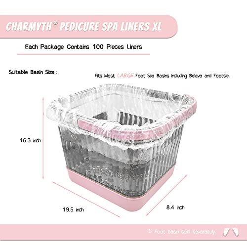 Pedi Guard Bath Liners, Disposable Pedicure Liners, Spa Footsie Clear Pedi Guard Bath Liners for Foot Bath/Spa/Massage Thick Elastic (Bag (XL))