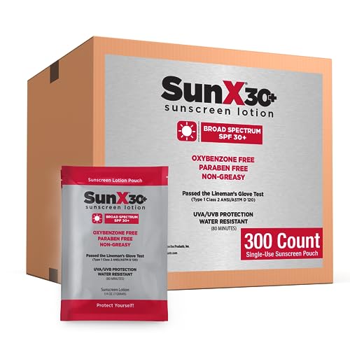 CoreTex Sun X 30+ SPF Individual Sunscreen Packets Travel Size - Bulk Pack of 300 Paraben, Oxybenzone, & Oil Free Broad Spectrum Sunscreen - No White Cast and Water Resistant Up to 80 Minutes