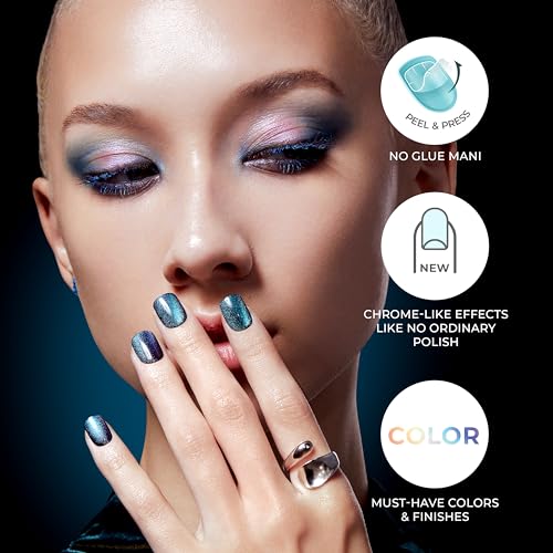 KISS imPRESS No Glue Mani Press On Nails, Color FX, 'Dimension', Light Neutral, Short Size, Squoval Shape, Includes 30 Nails, Prep Pad, Instructions Sheet, 1 Manicure Stick, 1 Mini File