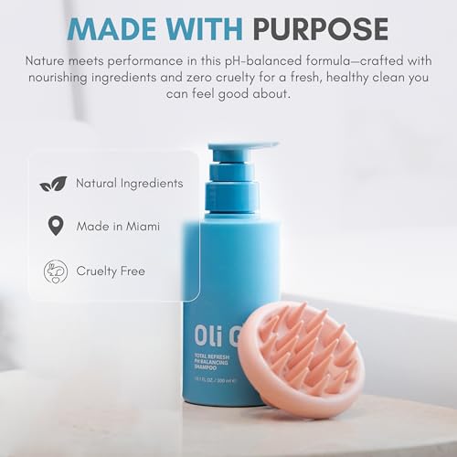 Oli G Total Refresh pH Balancing Shampoo ? Lightweight Daily Cleanser for All Hair Types ? With Marula Oil, Shea Butter & Quinoa Protein ? Hydrating, Anti-Frizz Formula ? 10.1 fl oz