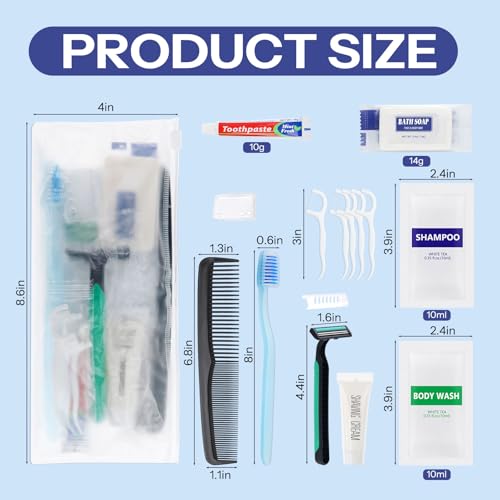 Pack of 5 Travel Size Toiletries Kit Individually Packed,Personal Hygiene Kit for Men Homeless Care Package Supplies Bulk
