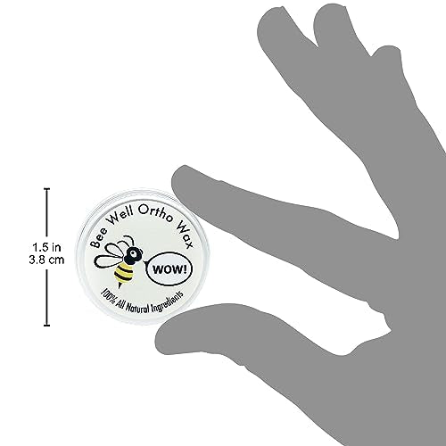 Bee Well Ortho Wax Pure | All Natural Extra Firm Braces Wax | Protect, Prevent & Relieve Orthodontic Braces Discomfort & Mouth Pain | Aluminum Jar | 75 Pieces of Wax for Braces