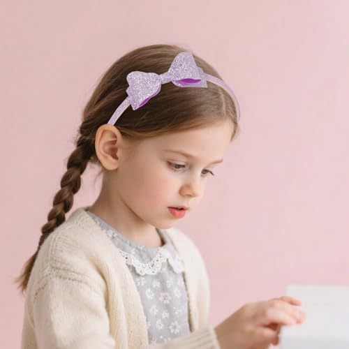 6 pcs Girls Headbands Sweet Girl Hair Accessories Glitter Bow/Flower/Star Hairband Cute Head band for Girls/Kids