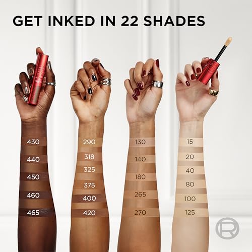L'Oreal Paris Infallible Skin Ink 2-in-1 Foundation Concealer Hybrid Face Makeup, up to 48HR Transfer-Resistant with Buildable Light to Full Coverage, 125 Light Warm