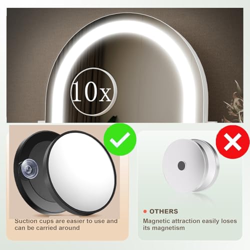 Arched Makeup Vanity Mirror with Lights 17.2" Large LED Lighted Mirror, Hollywood Make Up Mirror with Lighting, Smart Touch,Detachable 5X Magnification 360¡Æ Rotation, (Gold,Gift Box)