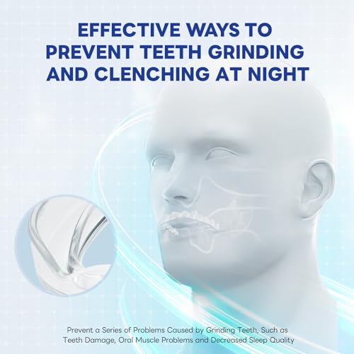 Mouth Guard for Grinding Teeth at Night, Teeth Grinding Mouth Guard for Sleeping, Perfect fit Night Guards for Teeth Grinding, 2 Size Mouthguard Available for Adults