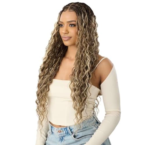 Outre 100% Full Hand Tied Whole Lace Wig - Boho Mermaid Box Braid 32" (OFF BLACK 1B)