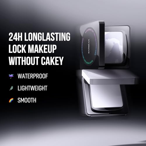 CARSLAN Waterproof Face Pressed Powder Compact, 24H Longlasting Oil Control Pressed Setting Powder Talc-Free Makeup, Shine Free, Poreless, Smooth, 01 Translucent for dry&com skin (0.28Oz)