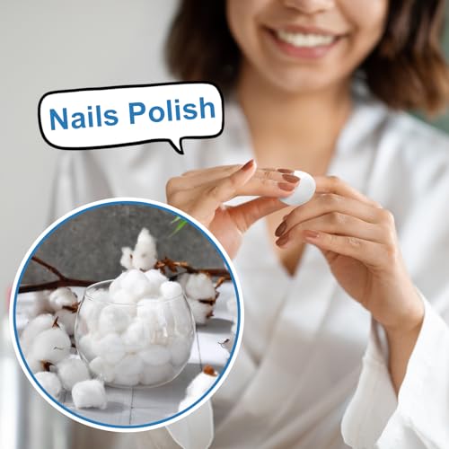 2000 Pcs Soft Cotton Ball Bulk Organic Medium Cotton Ball for Absorbent Multipurpose Pure Nail Polish Remover Makeup Removal First Aid Face Crafting Cleaning Skin Applying Lotion