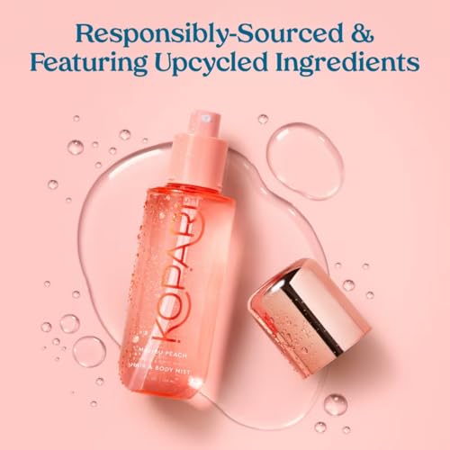 Kopari Hair & Body Mist Malibu Peach, Long-Lasting Playful Vibrant Tropical Scent, Warm Floral Fragrance, Blend of Peach with a Kiss of Jasmine, 4 oz