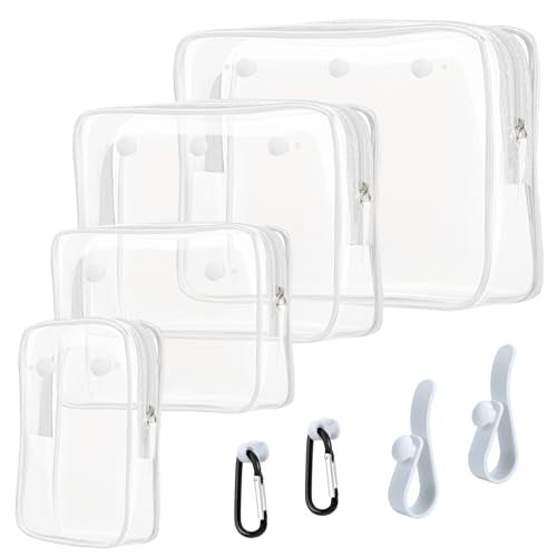 Clear Insert Bag Accessories for Beach Tote Bag, Clear Travel Storage Inner Pouch for Cosmetic, Toiletry & Makeup Brush Organizer Divider
