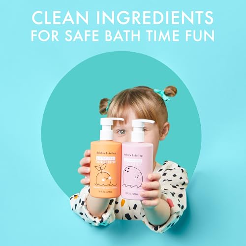 Dabble & Dollop Coconut Body Wash & Shampoo ? 3-in-1 Natural Bubble Bath for Kids, No Parabens or Sulfates, Vegan, Gluten-Free, Tear-Free (10oz, Pack of 2)