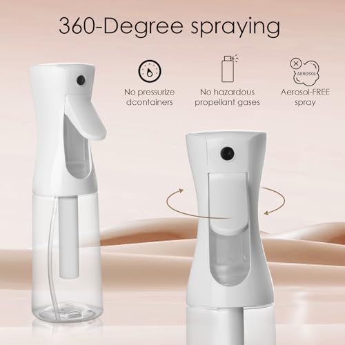 Empty Spray Bottle for Hair 6.76 Oz/200ml, Continuous Spray Bottle Fine Mist Sprayer, Suitable for hairstyles, cleaning, plants, pets, and hairdressers