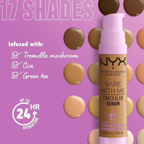 NYX PROFESSIONAL MAKEUP Bare With Me Concealer Serum, Concealer Makeup For Up To 24Hr Hydration - Light