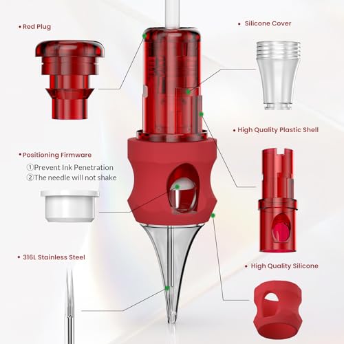 Wormhole Tattoo Gun Kit Wireless Tattoo Machine Kit with Digital LED Display 1,800 mAh Tattoo Kit Power Supply Smart Tattoo Pen Kit Tattoo Cartridge Needles for Tattooist WTK285