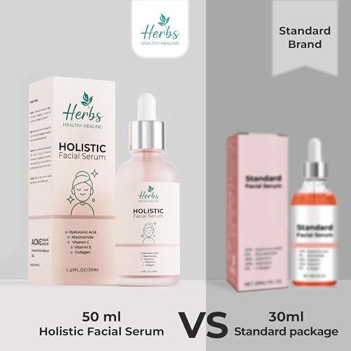 Holistic Facial Serum ? Hydrating Value Pack 1.69 Fl Oz with Hyaluronic Acid 10%, Niacinamide 5%, Vitamin C & E, Collagen ? Multi-Depth Moisturizing & Plumping Serum for Smooth, Radiant Skin