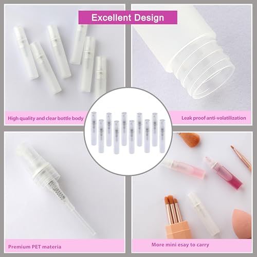 10 Pack 5ml Mini Perfume Sample Bottles, Fine Mist Perfume Spray Bottle for Travel, Portable Atomizer Sprayer