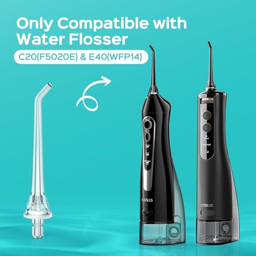 COSLUS Original Water Flosser Replacement Tips: Replacement Heads Compatible with COSLUS, Aquasonic, Nicwell, Oralfree, WELLFINE, Hangsun, Tovendor Water Dental Pick, Flosser Accessory, 5 Classic Tips