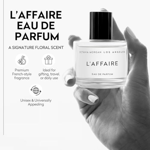 OCTAVIA MORGAN L¡¯AFFAIRE Eau De Parfum - Sweet Fragrance with Jasmine, Saffron, Vegan Ambergris & Cedarwood for A Floral-Sweet Signature- Explore Women's Fragrances Awakening Confidence & Memory- 50ML