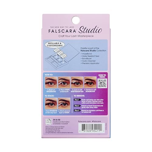 FALSCARA STUDIO Lash Extension Kit, Individual Lash Palette, 18 Stackable Lash Clusters, ¡®Dark Chocolate Light¡¯ False Eyelashes, Medium Volume, Length 10mm?14mm, Band Size 2mm-6mm