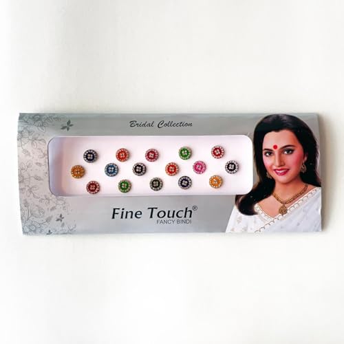 2 packs Bollywood Designer Bindis Premium Crystal Jewels Metallic Bindi Stickers Tattoos Forehead Tika (Round)