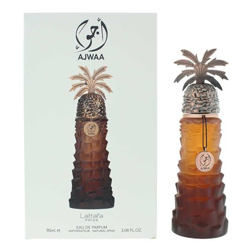 Lattafa Pride Ajwaa Eau de Parfum Spray for Unisex, 3.04 Ounce