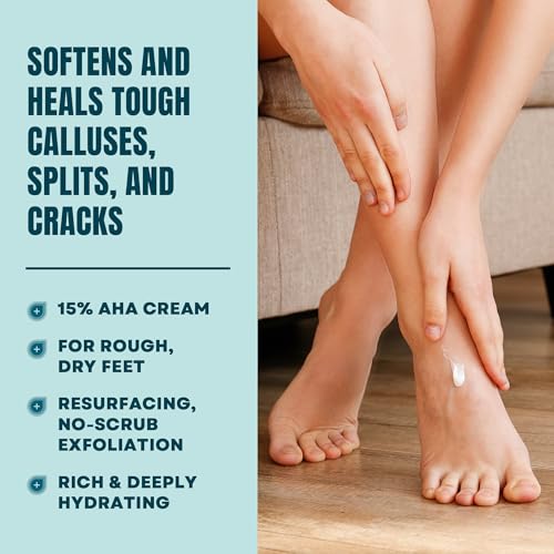 AmLactin Foot Repair Cream - Therapeutic Foot Cream for Dry Cracked Heels and Feet - No-Scrub Exfoliator and Moisturizer with 15% Lactic Acid AHA - 3 oz (Packaging May Vary)?
