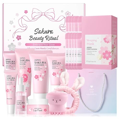 Japan Sakura Skin Care For Kids Set, Kids Skin Care Set For Girls Ages 8-12, Skin Care For Teens 10-12 Gift Set, Girls Skin Care For Kids Age 8-12, Skin Care For Teens 10-12, Japanese Sakura Kit