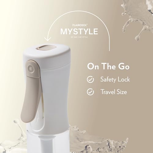 FLAIROSOL MyStyle, Spray Bottle for Hair - Small Travel Spray Bottle, Ultra Fine Continuous Water Mist for Face, Hairstyling, Salon, Cleaning, Beauty, Toners, Hydration & Makeup, 3.04oz / 90ml, White