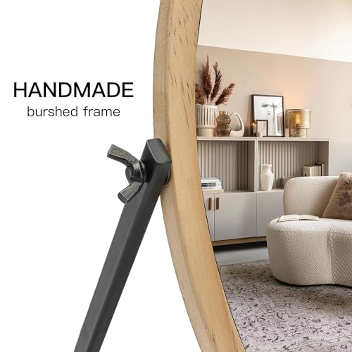 Vanity Makeup Table Mirror - Desk Mirrors 360 Adjustable Rotation,Wood Framed Small Standing Mirror for Bedroom,Tabletop,Office,Antique,Dresser,Countertop 11.8'' x 7.8''