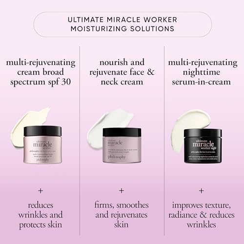 philosophy ultimate miracle worker multi-rejuvenating face moisturizer cream + spf 30 - with encapsulated retinol - delivers firmer, youthful looking & radiant skin without irritation - 2 fl oz
