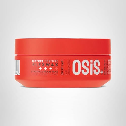 OSiS+ Flexwax – Ultra Strong Cream Wax, 2.8 oz – Long-lasting Hold for Creative Hair Styling – Moldable Texturizing Hair Wax for Wild Styling and Shine – Washes Out Easily