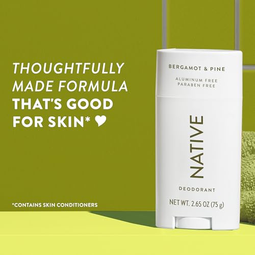 Native Deodorant Contains Naturally Derived Ingredients, 72 Hour Odor Control | Seasonal Scents for Women and Men, Aluminum Free with Baking Soda, Coconut Oil & Shea Butter | Bergamot & Pine