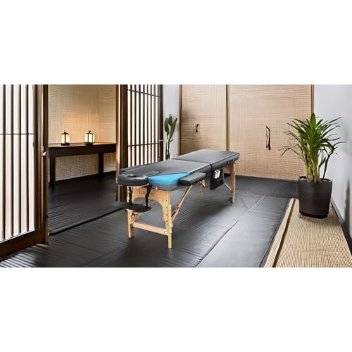 Luxton Home Memory Foam Massage Table Premium Portable Foldable Massage Bed Height Adjustable 72 Inches Long 27 Inches Wide Home Salon Spa Bed Tattoo Table with Accessories & Carrying Case Easy Set Up
