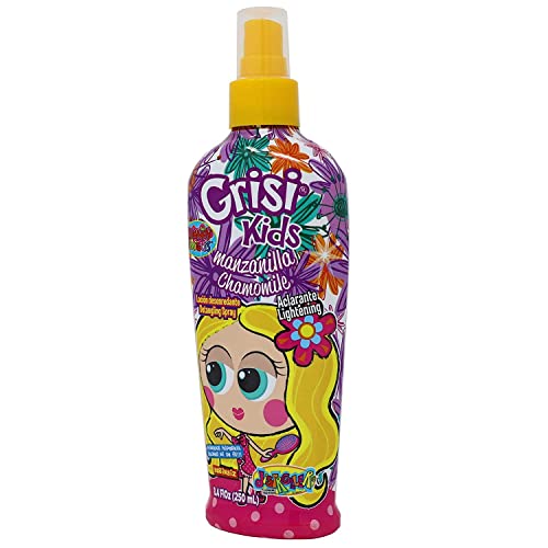 Grisi Ricitos Kids Manzanilla Lotion Detangling and Lightening with Chamomile Spray, Clear, 3-Pack of 8.4 FL Oz, 3 Spray Bottles (Previously Kids)