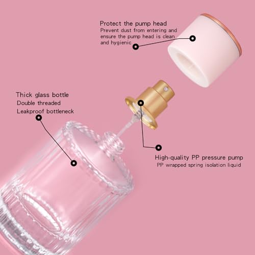 2 Pack 30ml Empty Perfume Spray Bottles, Refillable Fine Mist Atomizer Portable Travel Cologne Atomizers Fragrance Containers Sprayer for Perfume (30ML Black Cap and 30ML White Cap)