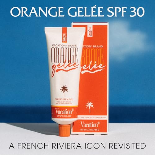 Vacation Orange Gel?e SPF 30 Gel & Tube Key Bundle, Hydrating Balm-to-Oil Sunscreen, Mineral-Oil Free, Water-Resistant, Travel Size, 3.12 Oz.