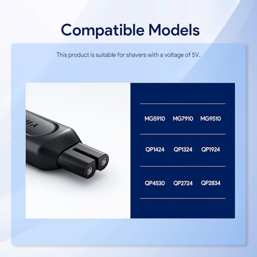 Yinke 5V Type-C Shaver Adapter Charging Converter for Philips Norelco OneBlade QP2724 QP2834 QP4530 S5880/S5885 MG7910 MG9510 QP1924 QP1324, USB-C Shaver Charger Converter Without Charger Cord (1 PC)