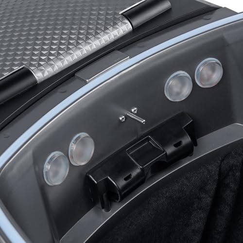 Elitzia 7 Color Hair Steamer Black Hooded Micro Mist Ozone for Natural Black Hair Adjustable Height Wheels 3 Mode 5 Level Time Temperature Control Dye Perm Hair Professional Home ET1408T
